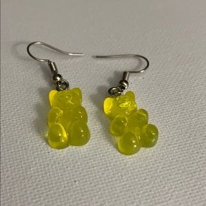 Yellow translucent handmade yellow drop earrings